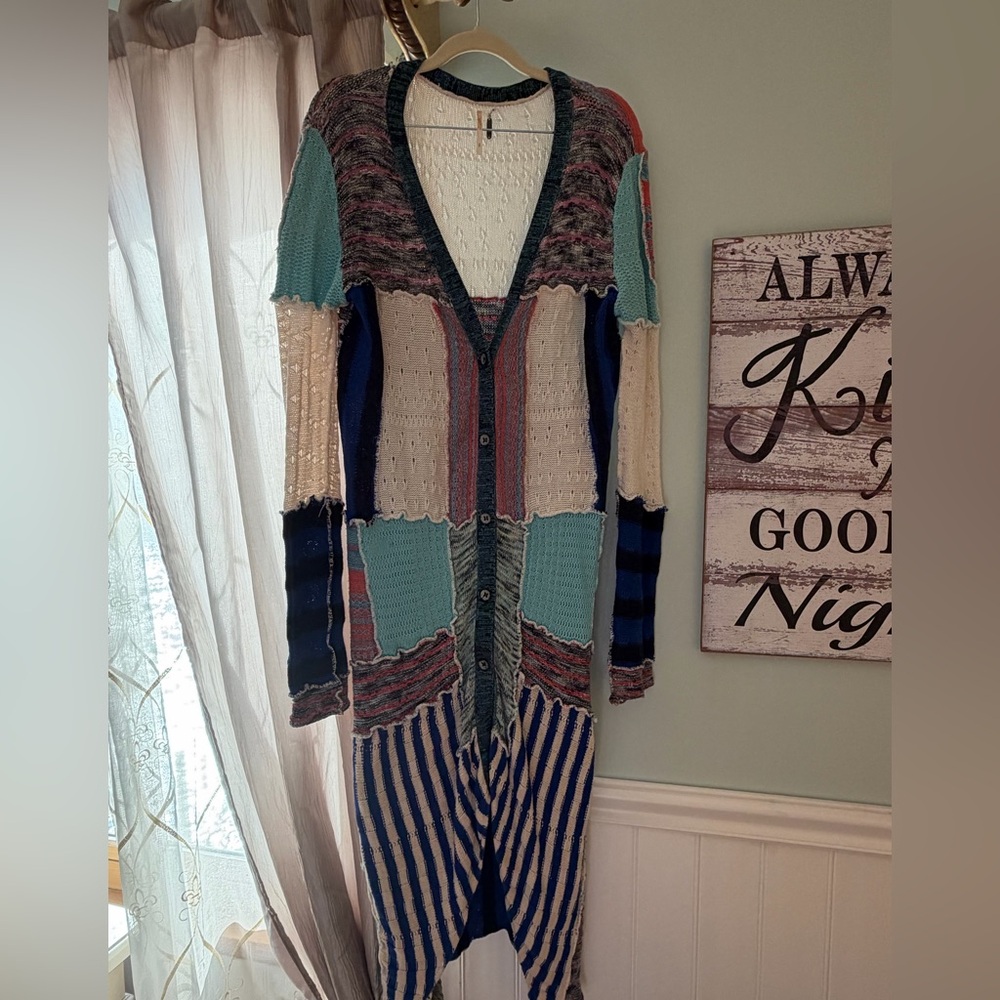 Freepeople Multicolor Patchwork Long Cardigan siz… - image 7